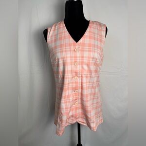JCPenny Fashions 12 Pink Plaid Vintage Sleeveless Vest